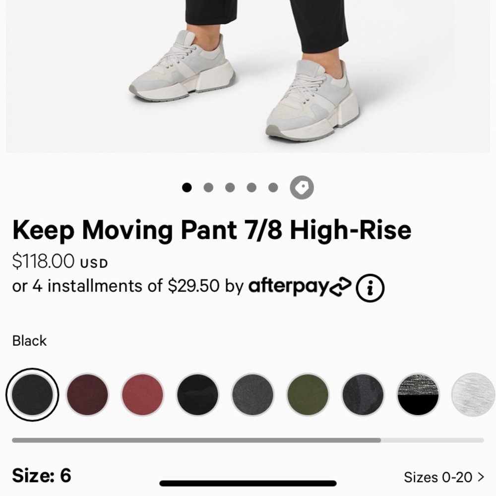 Lululemon Keep Moving 7/8 Pant in Black - Picture 4 of 8